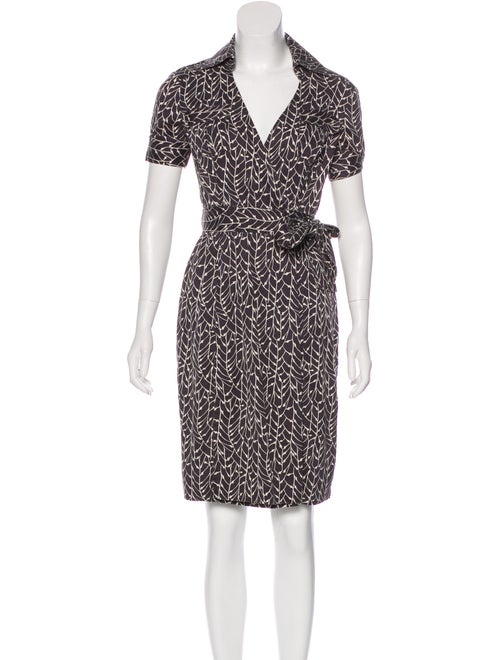 Diane von Furstenberg Silk Wrap Dress Grey