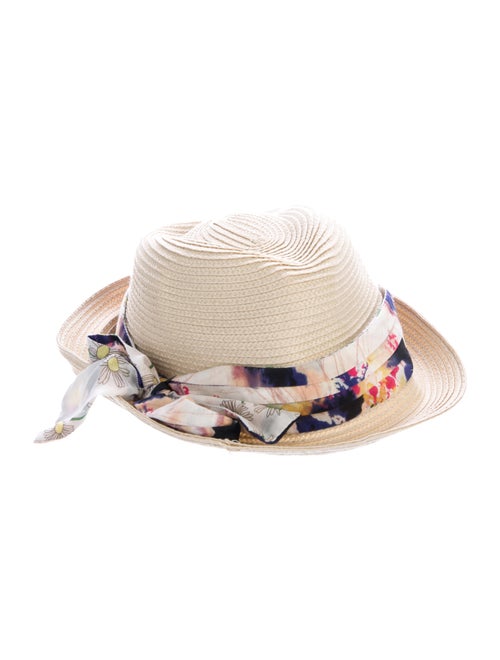 Diane von Furstenberg Woven Fedora Hat Tan