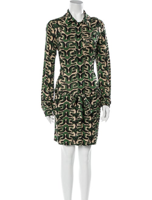 Diane von Furstenberg Silk Mini Dress Green