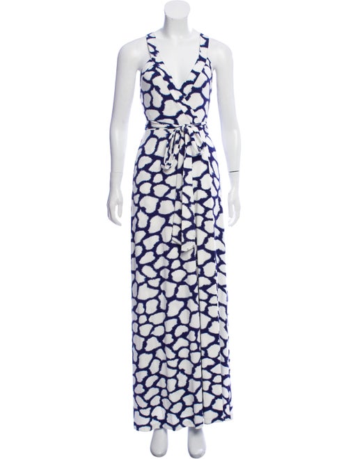 Diane von Furstenberg Printed Maxi Dress Navy
