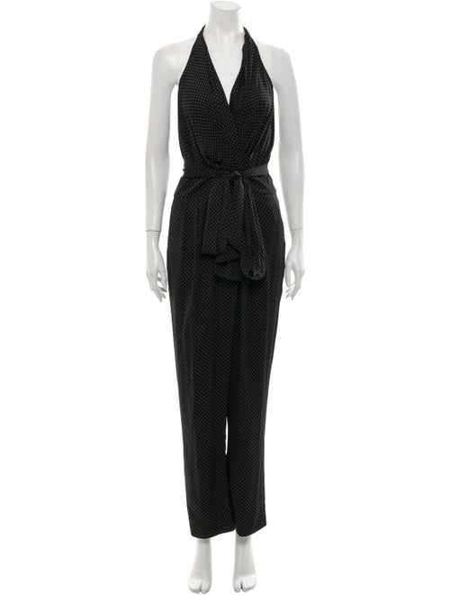 Diane von Furstenberg Silk Polka Dot Print Jumpsui