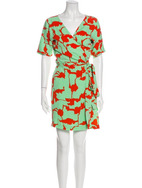 Diane von Furstenberg Silk Mini Dress Green