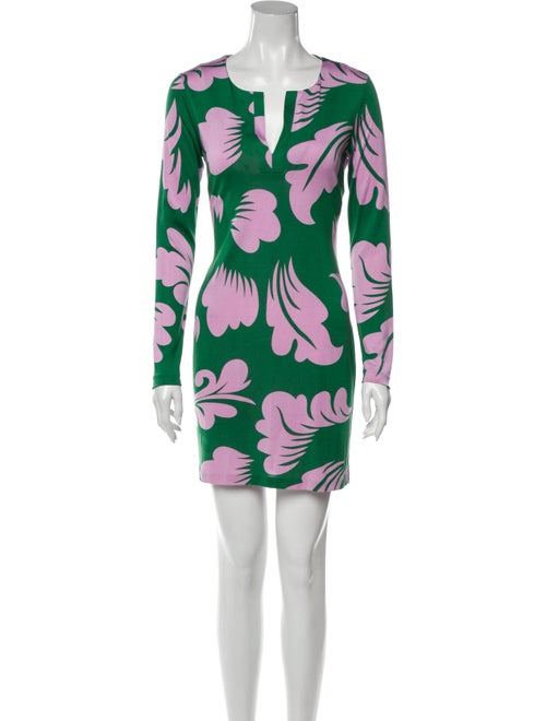 Diane von Furstenberg Silk Mini Dress Green