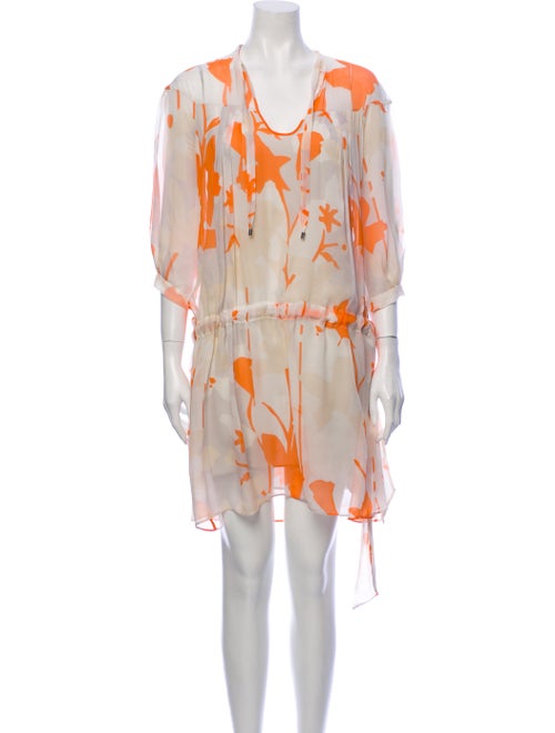 Diane von Furstenberg Silk Mini Dress Orange