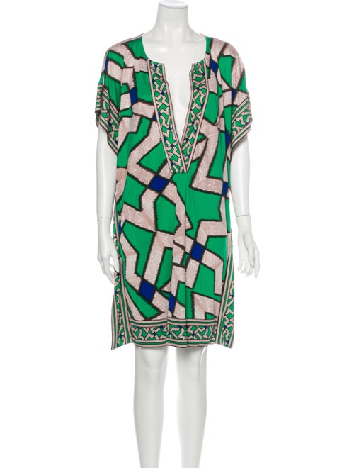 Diane von Furstenberg Silk Mini Dress Green