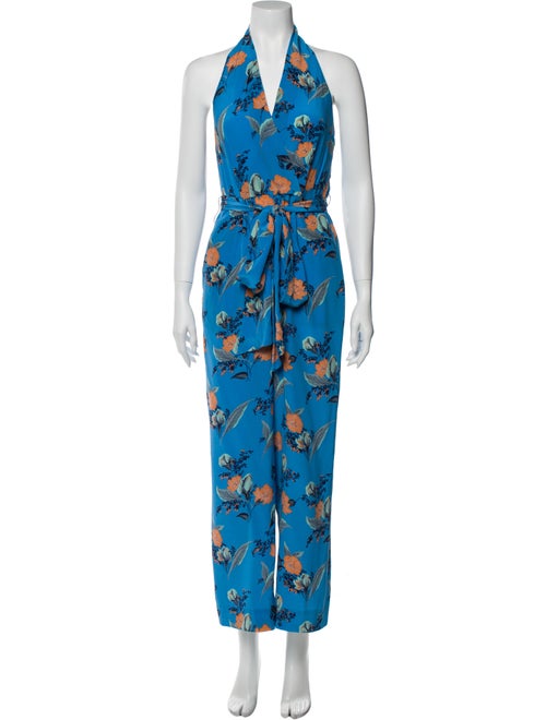 Diane von Furstenberg Silk Floral Print Jumpsuit B