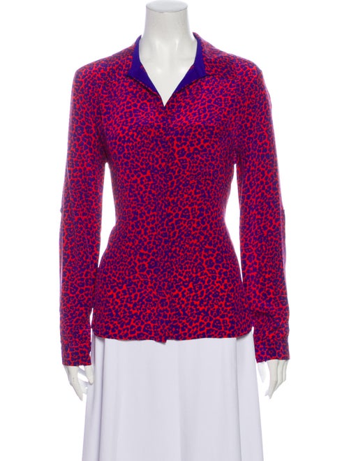 Diane von Furstenberg Silk Animal Print Button-Up