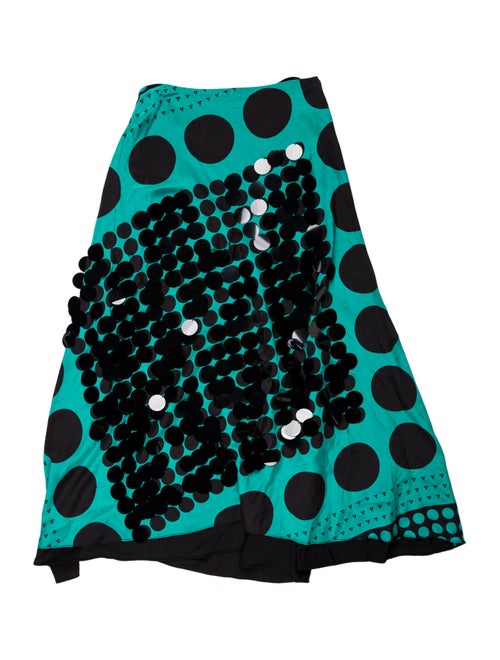 Diane von Furstenberg Silk Midi Length Skirt Green