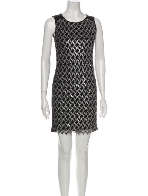 Diane von Furstenberg Printed Mini Dress Black