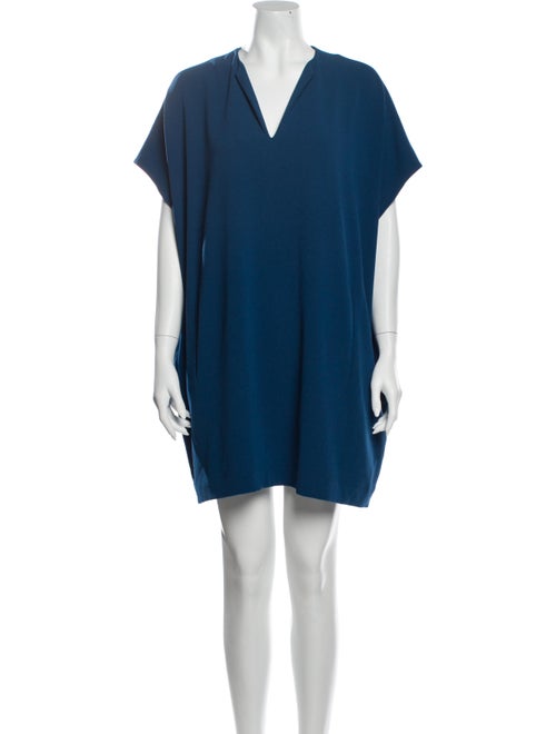 Diane von Furstenberg V-Neck Mini Dress Blue
