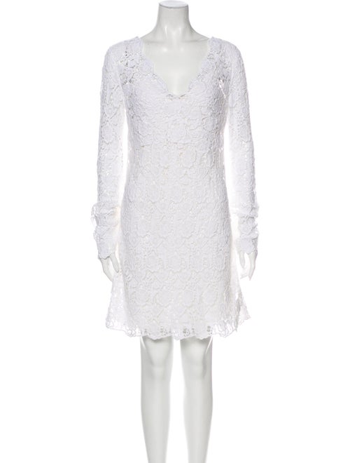 Diane von Furstenberg Lace Pattern Mini Dress Whit