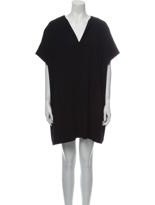 Diane von Furstenberg V-Neck Mini Dress Black