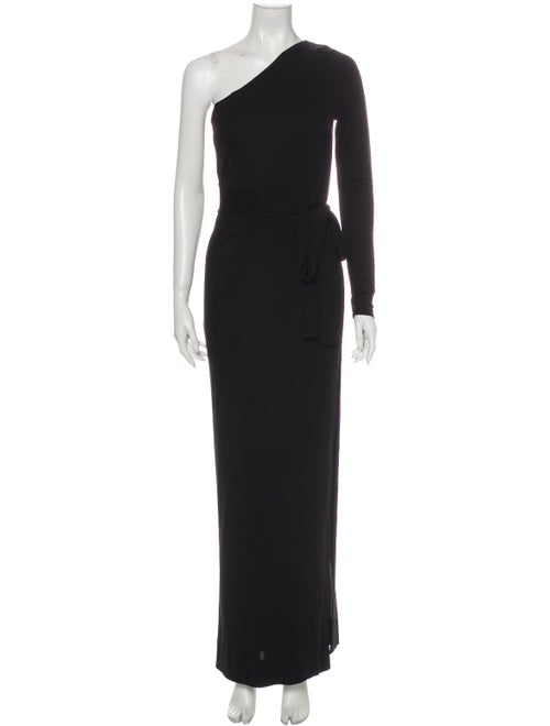 Diane von Furstenberg One-Shoulder Long Dress Blac