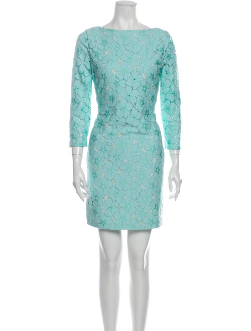 Diane von Furstenberg Lace Pattern Mini Dress Gree