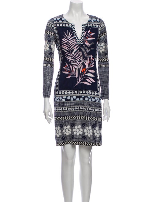 Diane von Furstenberg Silk Mini Dress Blue