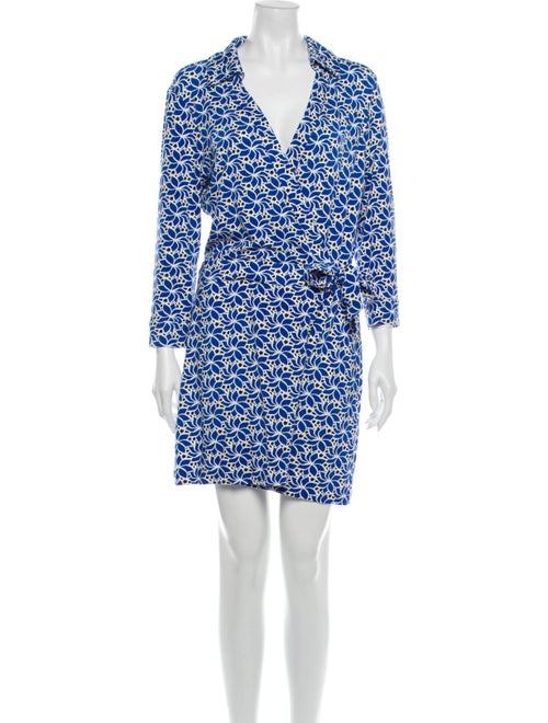 Diane von Furstenberg Printed Mini Dress Blue