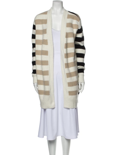 Diane von Furstenberg Angora Striped Sweater Black