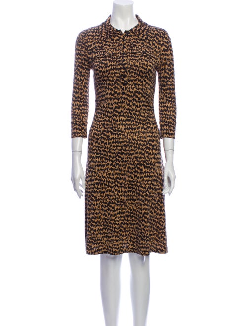 Diane von Furstenberg Silk Knee-Length Dress Brown