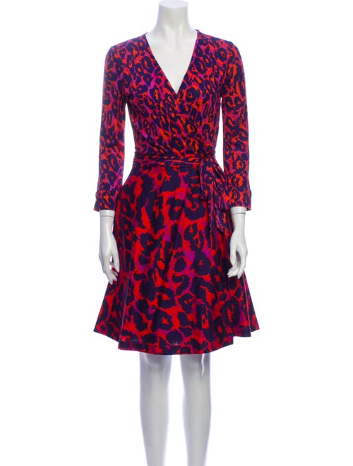 Diane von Furstenberg Silk Knee-Length Dress Blue