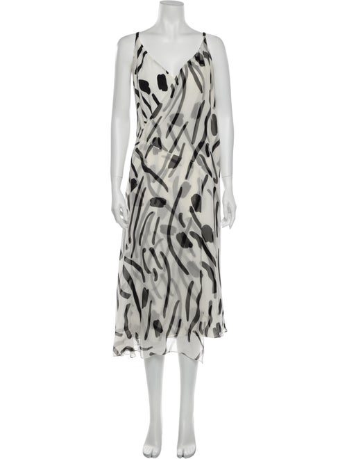 Diane von Furstenberg Printed Long Dress White