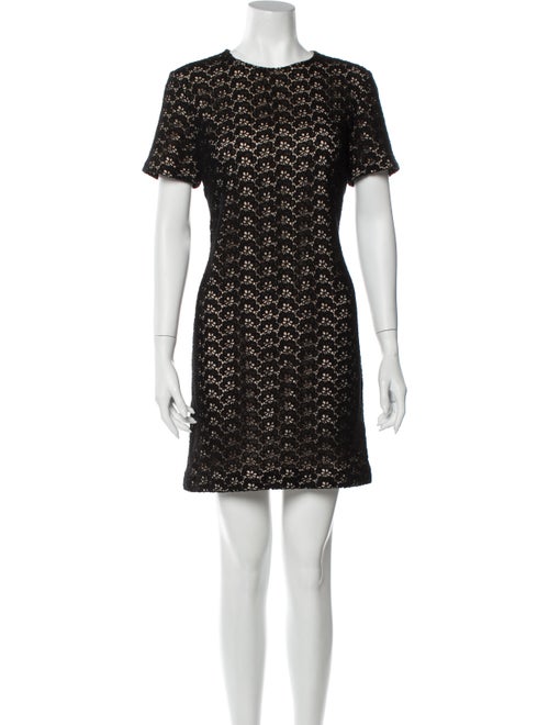 Diane von Furstenberg Crew Neck Mini Dress Black