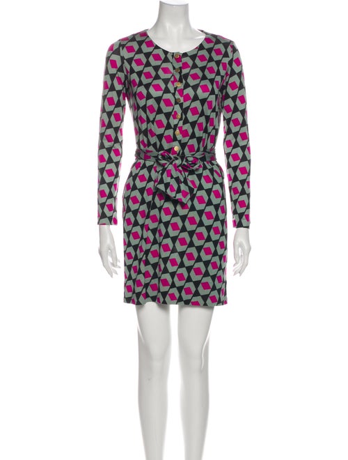 Diane von Furstenberg Silk Mini Dress Green