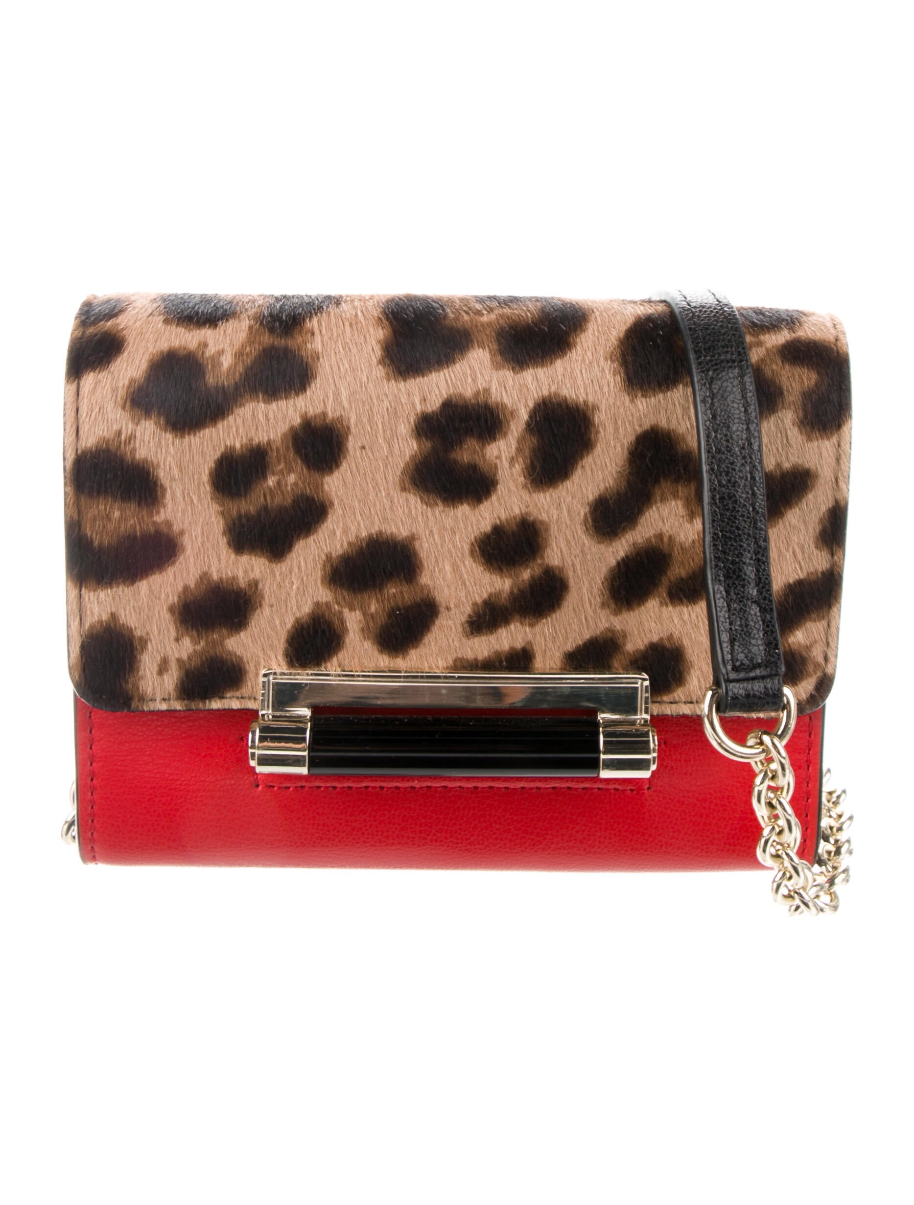 Diane von Furstenberg Leopard Print Calf Hair-Trim Leather Crossbody Bag