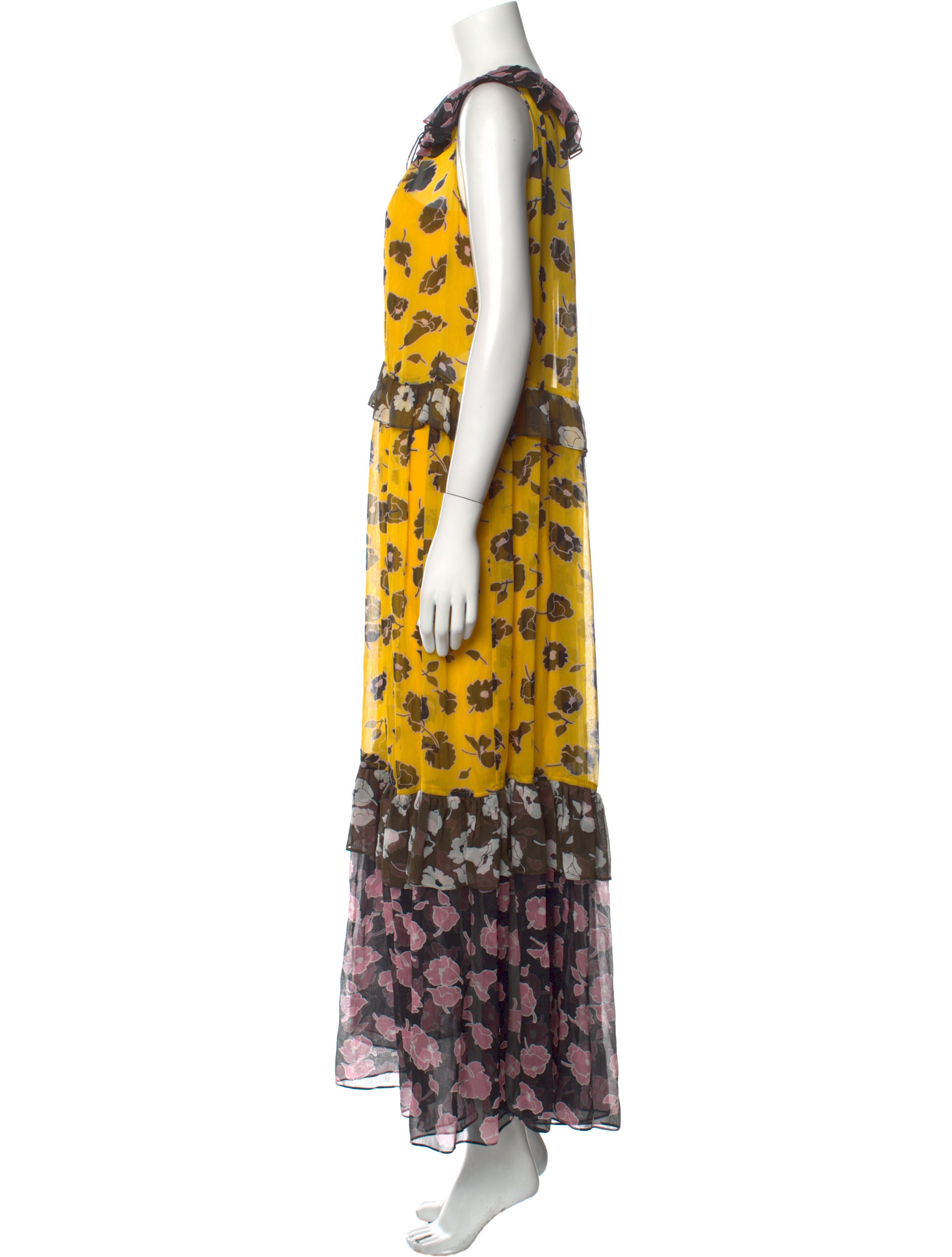 floral print tiered maxi dress Pinch Floral Tiered Maxi Dress