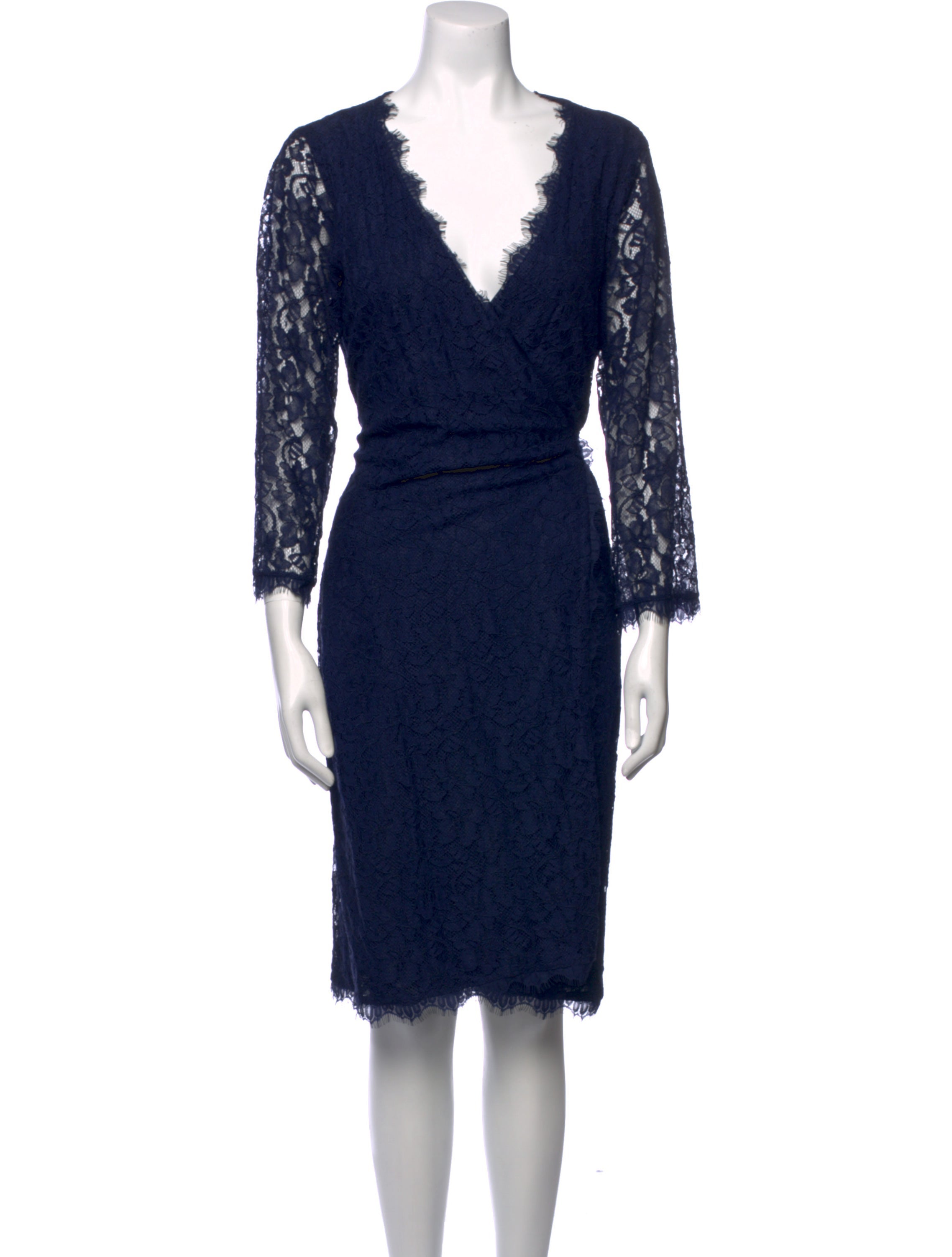 Diane von Furstenberg Lace Pattern Knee-Length Dress w/ Tags - Blue Dresses, Clothing - WDI441454 | The RealReal Diane von Furstenberg Lace Pattern Knee-Length Dress w/ Tags - Blue Dresses, Clothing - WDI441454 | The RealReal