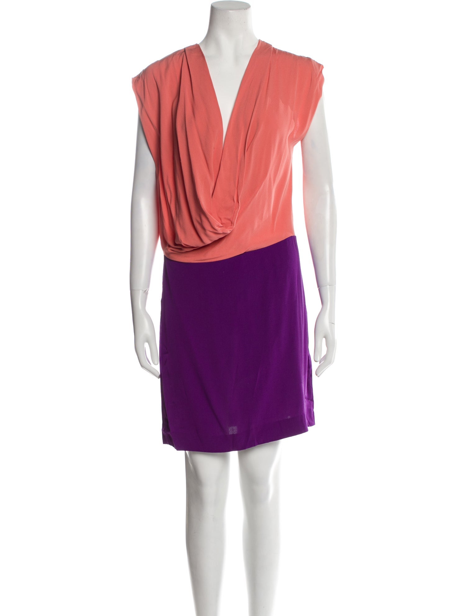 dvf purple silk dress Diane Von Furstenberg Purple Silk Belted Mini Dress L Diane Von Furstenberg