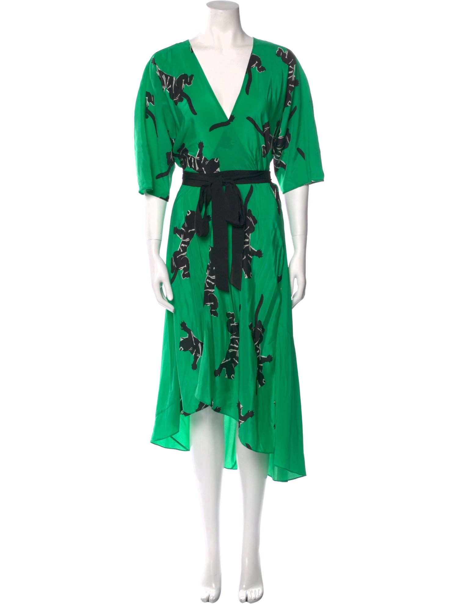Diane von Furstenberg Silk Midi Length Dress - Green Dresses, Clothing -  WDI466095 | The RealReal