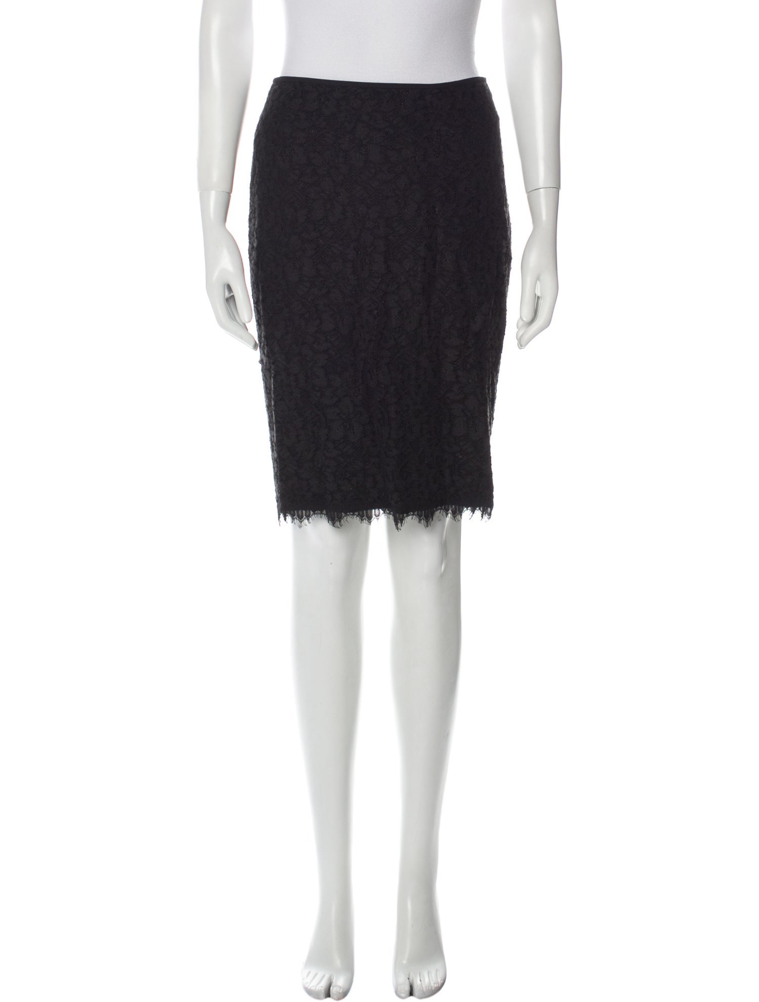 Diane von Furstenberg Lace Trim Embellishment Knee-Length Skirt