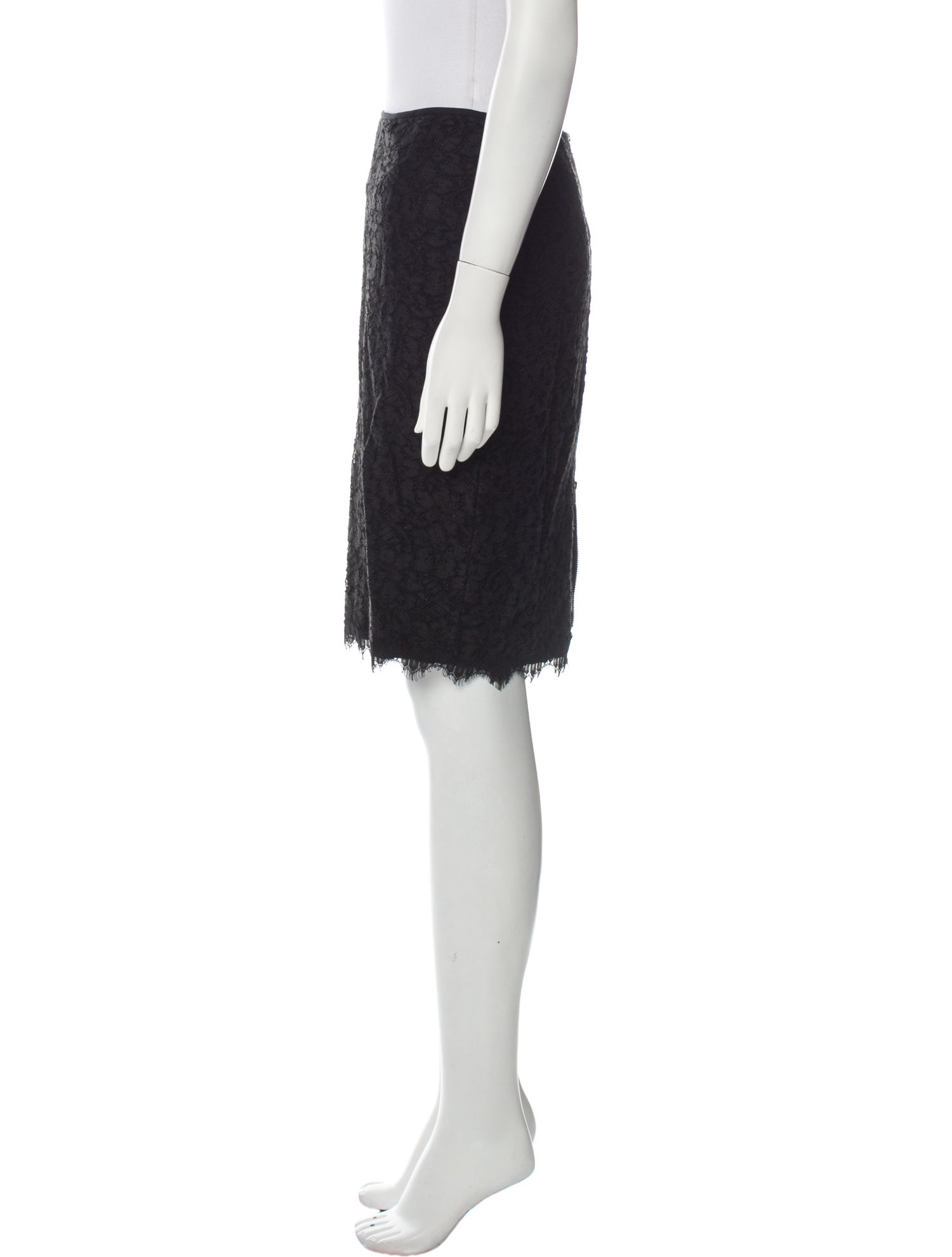 Diane von Furstenberg Lace Trim Embellishment Knee-Length Skirt