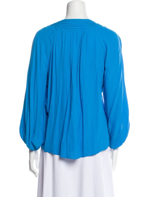 Diane von Furstenberg Tie Neck Three-Quarter Sleeve Blouse