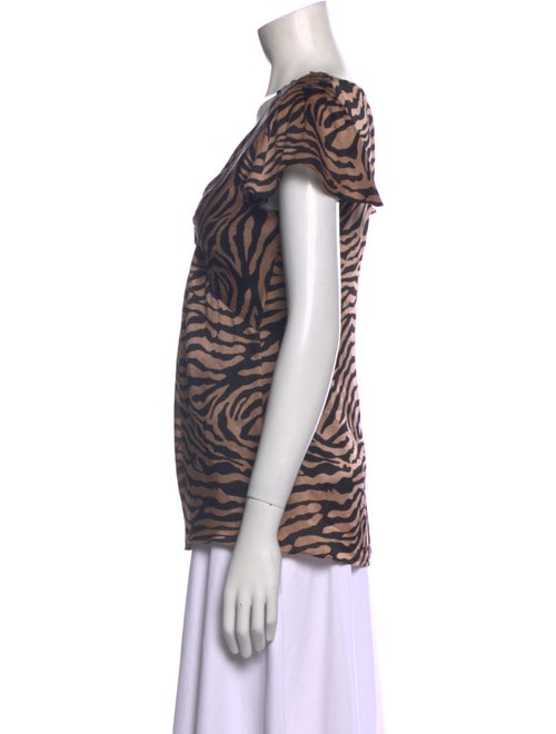 Diane von Furstenberg Silk Animal Print T-Shirt