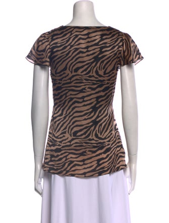 Diane von Furstenberg Silk Animal Print T-Shirt