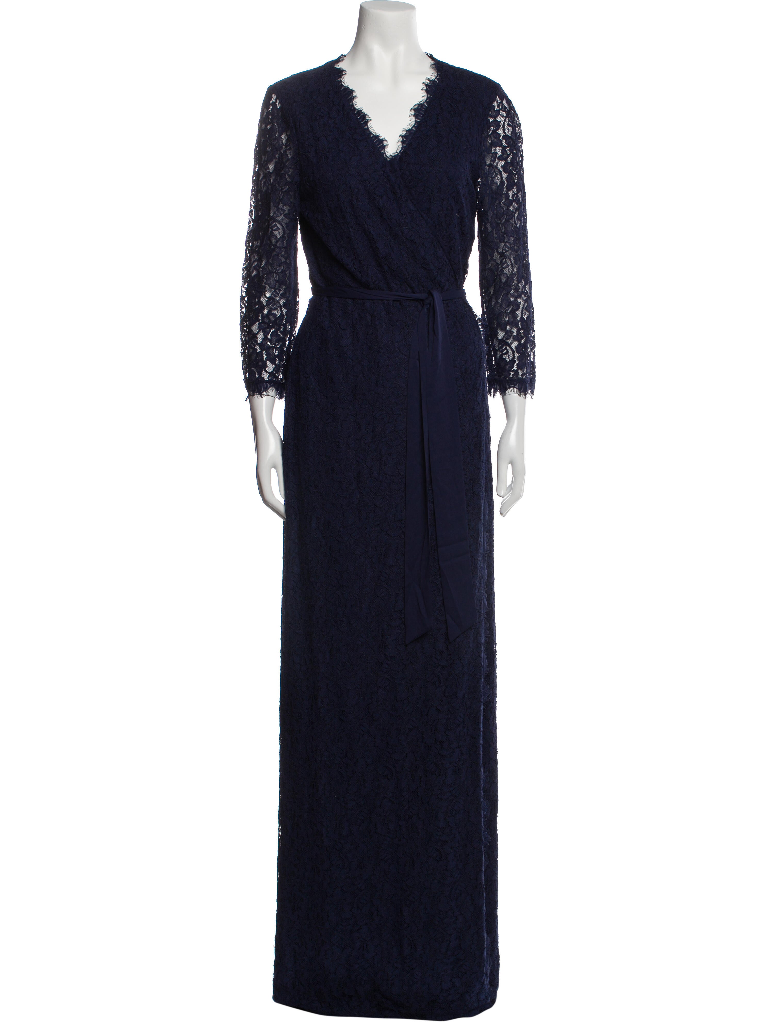 Diane von Furstenberg Lace Pattern Long Dress - Blue Dresses, Clothing -  WDI484076 | The RealReal