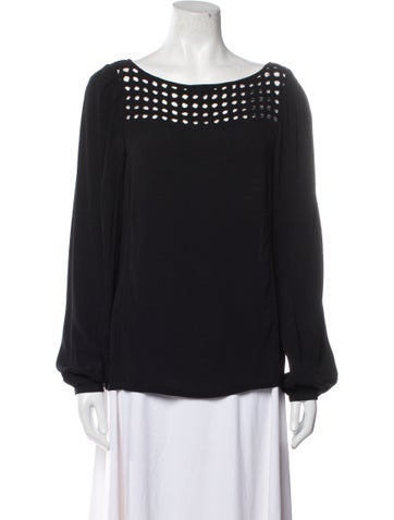 Diane von Furstenberg Tops Scoop Neck Long Sleeve Blouse US 4 | S