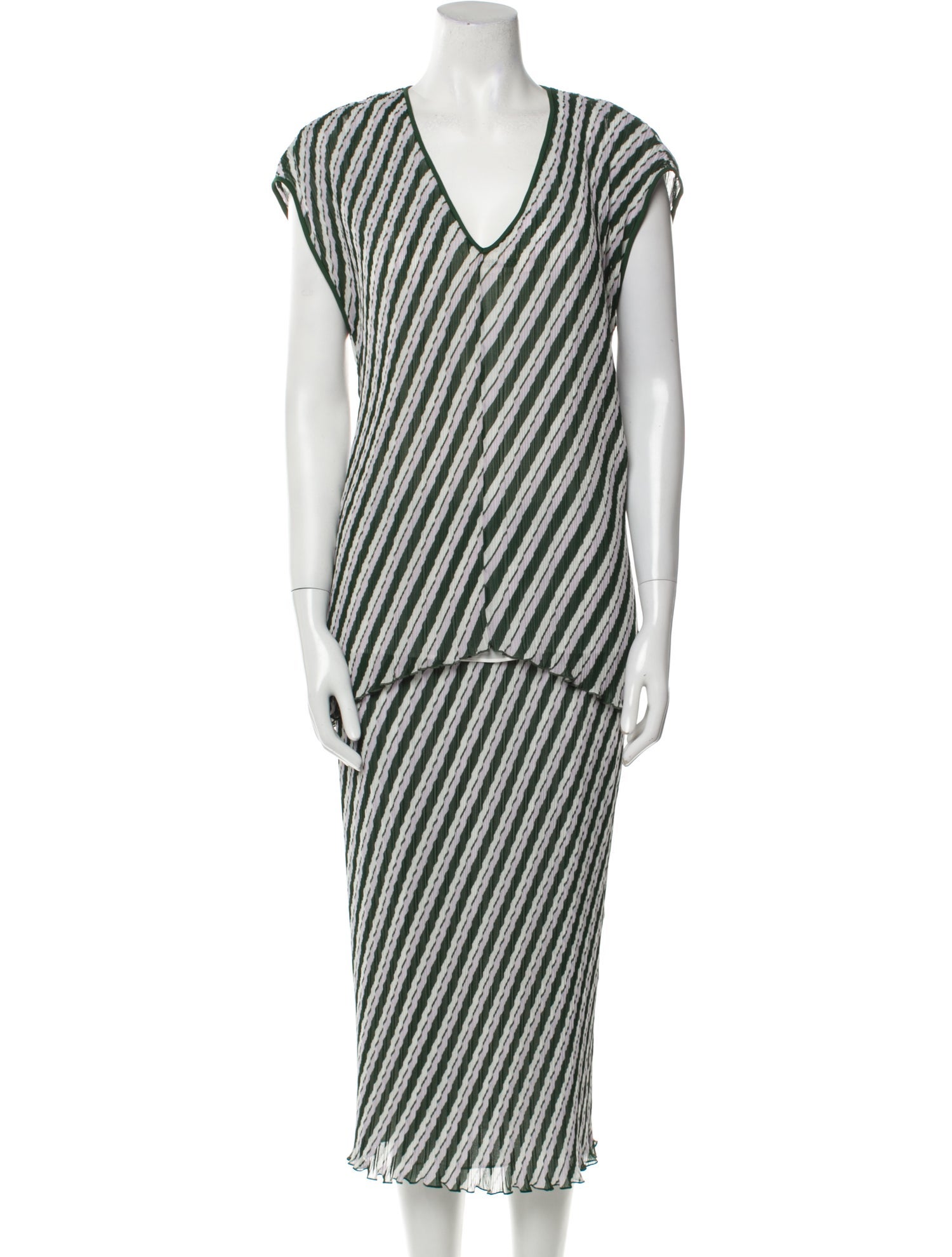 Diane von Furstenberg Striped Two-Piece Skirt Set