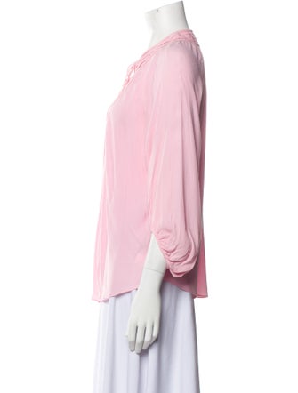 Diane von Furstenberg V-Neck Three-Quarter Sleeve Blouse