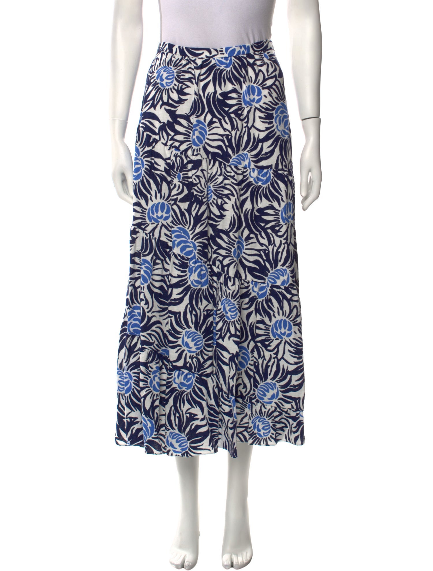 Diane von Furstenberg Floral Print Midi Length Skirt w/ Tags