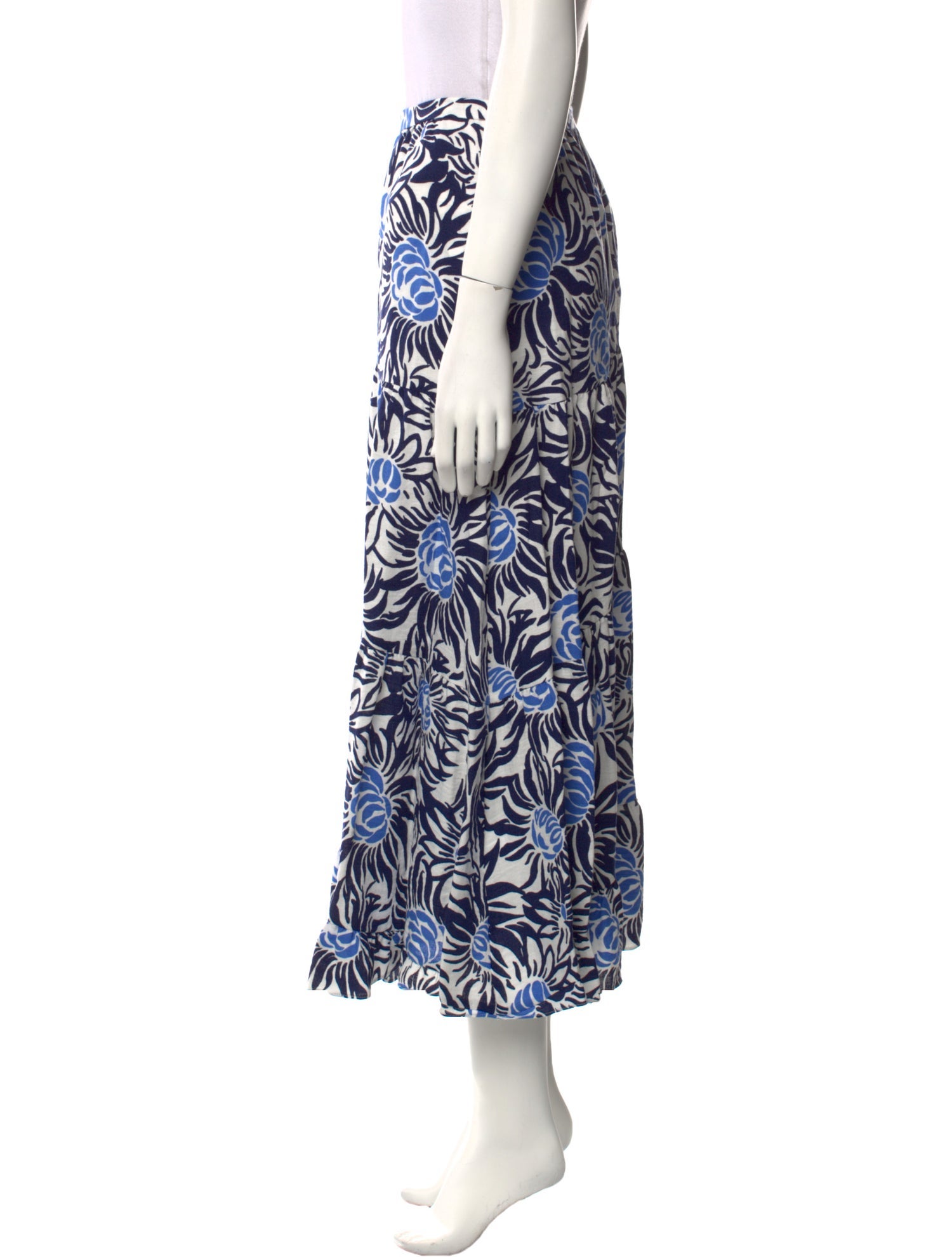 Diane von Furstenberg Floral Print Midi Length Skirt w/ Tags