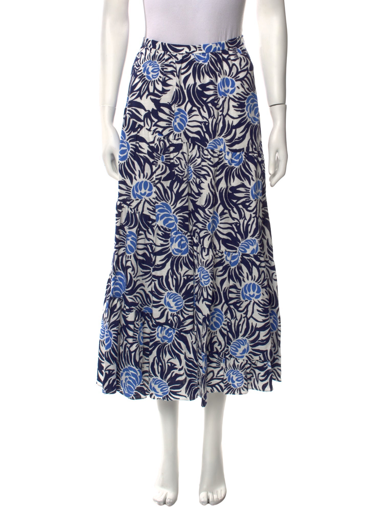 Diane von Furstenberg Floral Print Midi Length Skirt w/ Tags