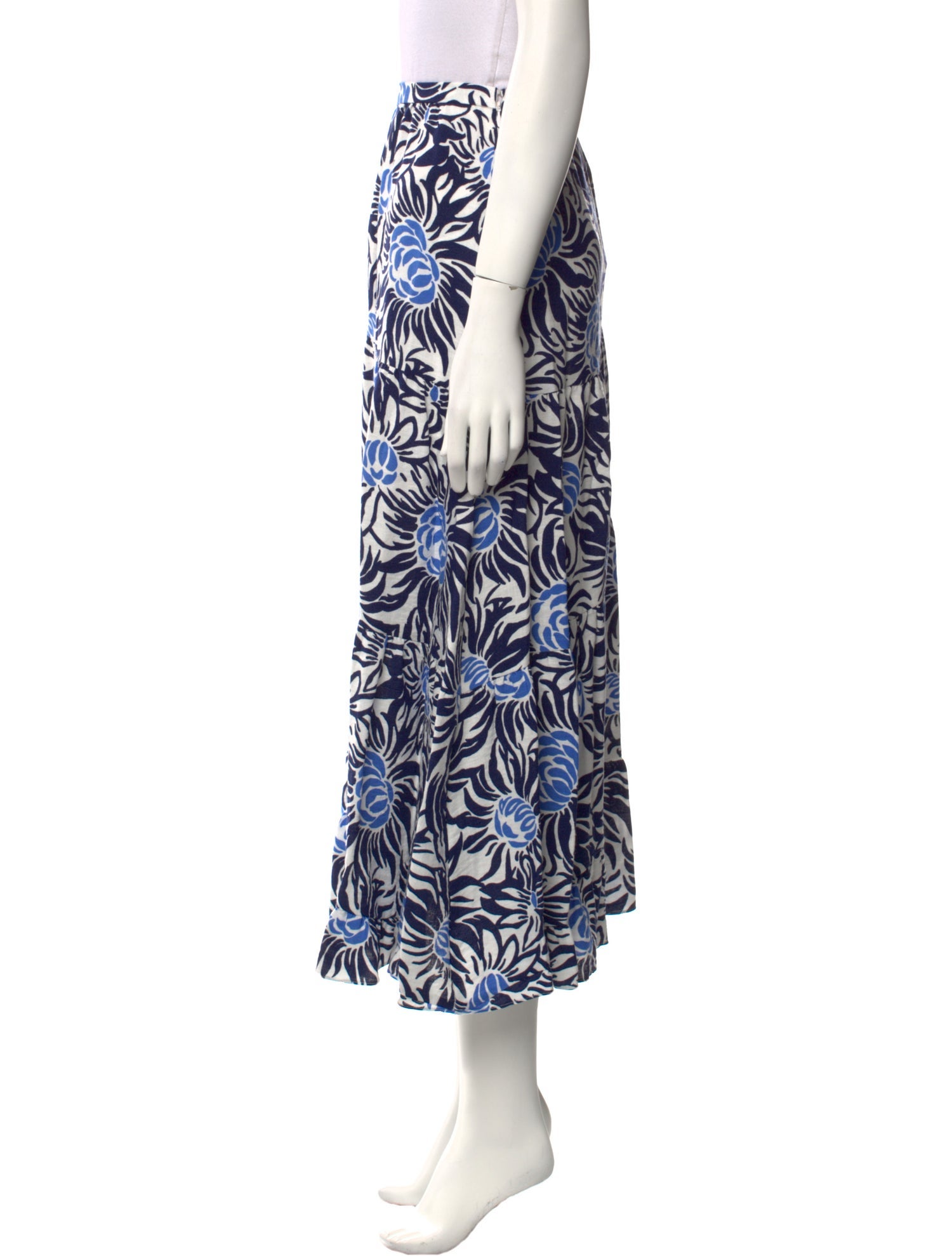 Diane von Furstenberg Floral Print Midi Length Skirt w/ Tags