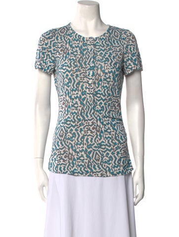 Diane von Furstenberg Tops Silk Printed T-Shirt US 6 | M