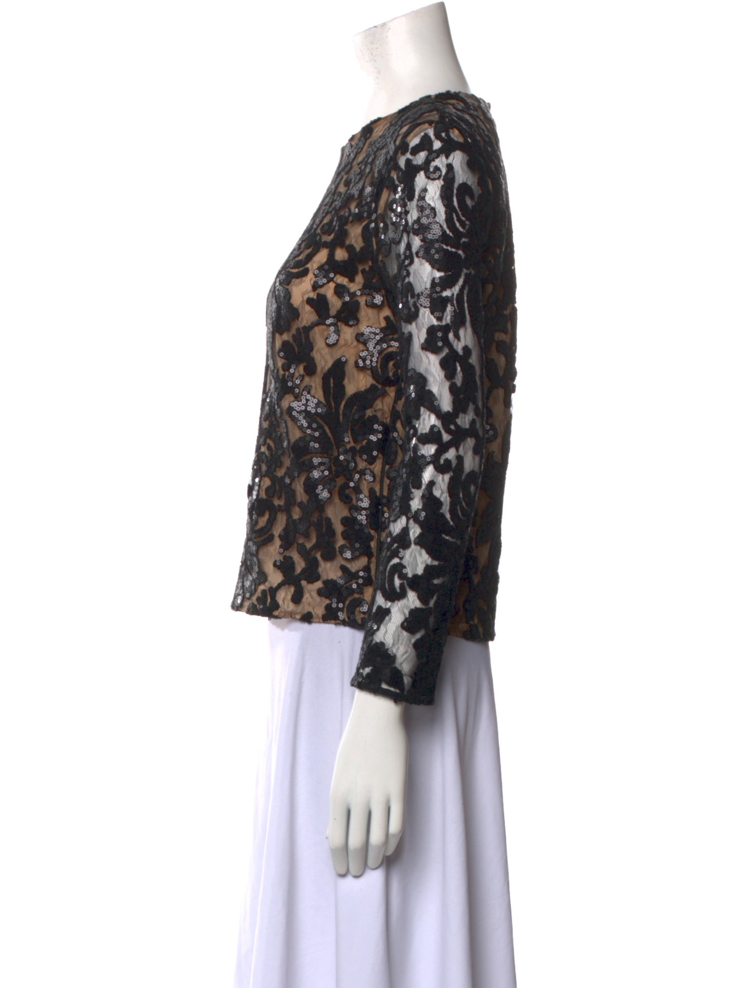 Diane von Furstenberg Printed Bateau Neckline Crop Top