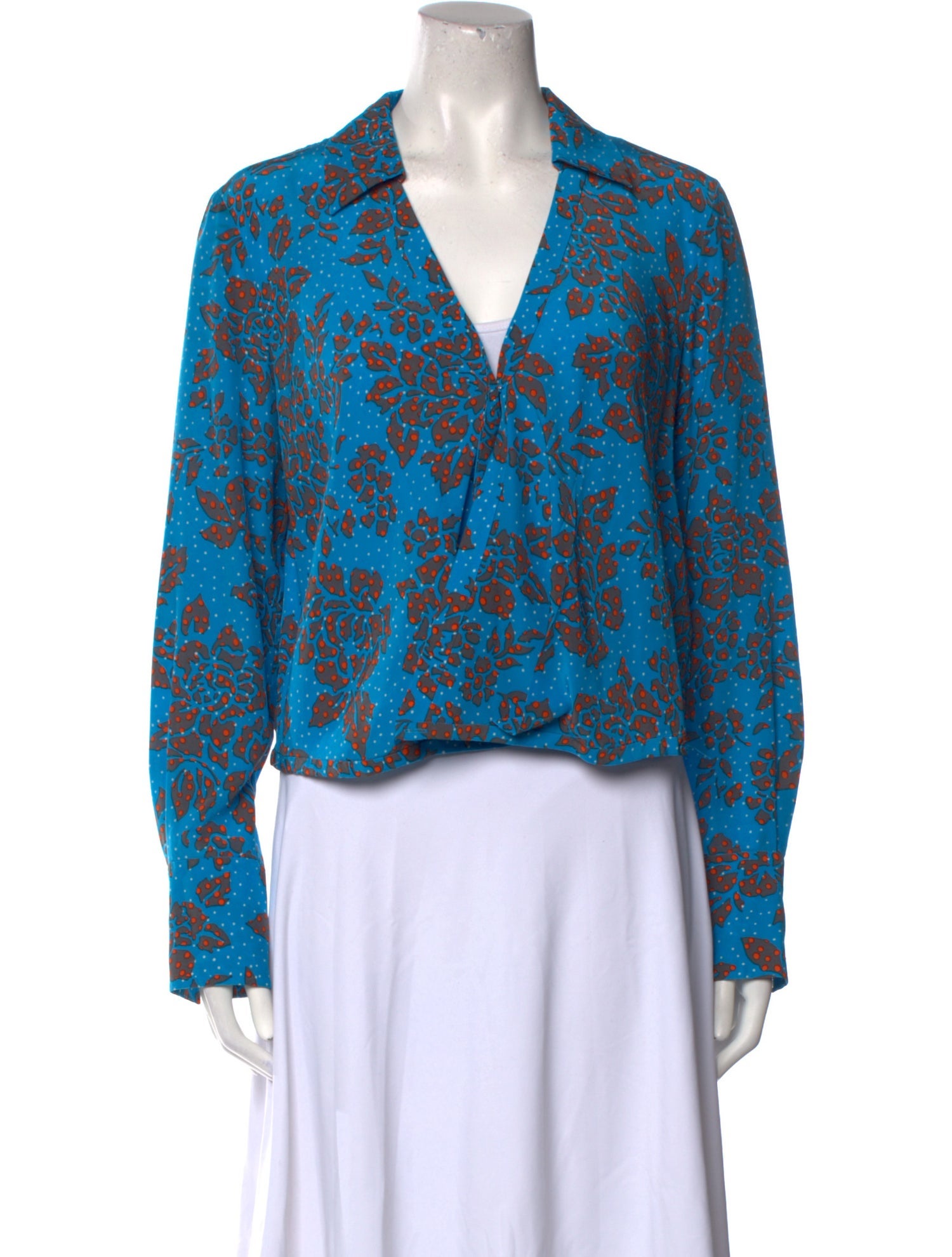 Diane von Furstenberg Silk Floral Print Crop Top