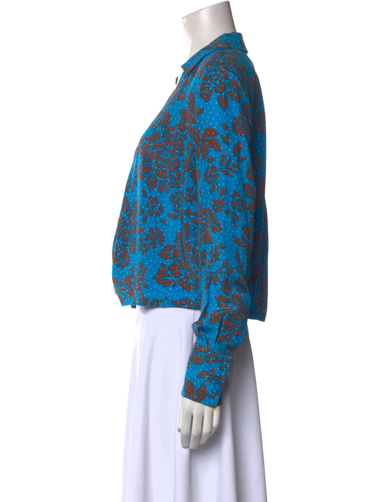 Diane von Furstenberg Silk Floral Print Crop Top