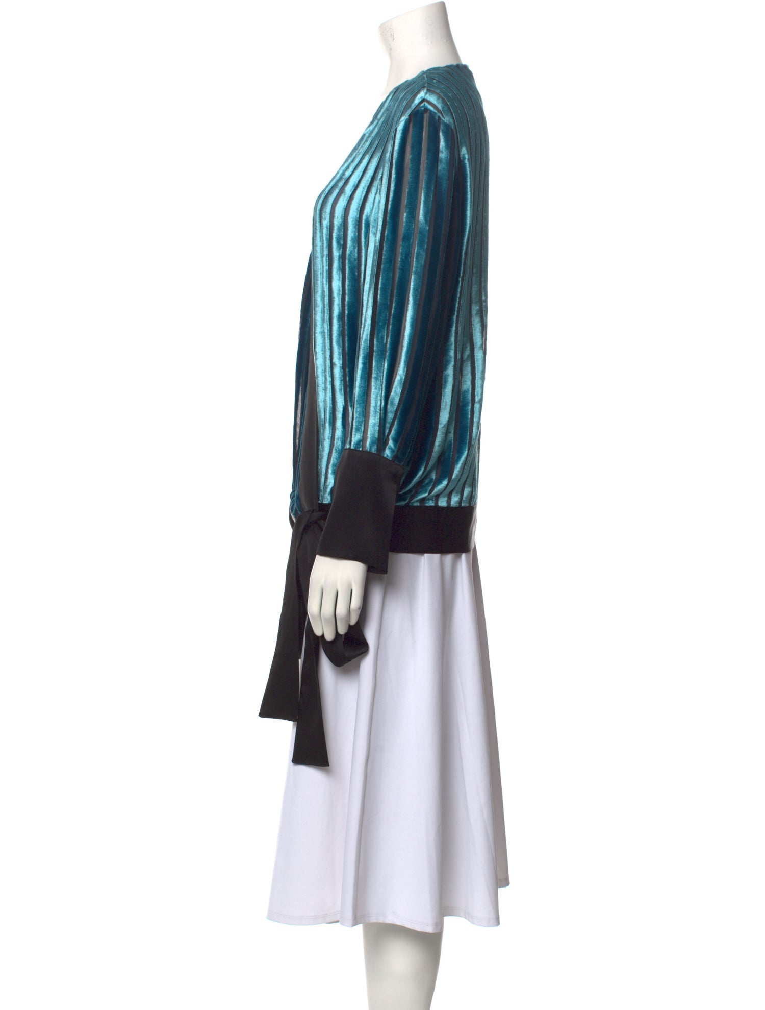 Diane von Furstenberg Striped V-Neck Blouse