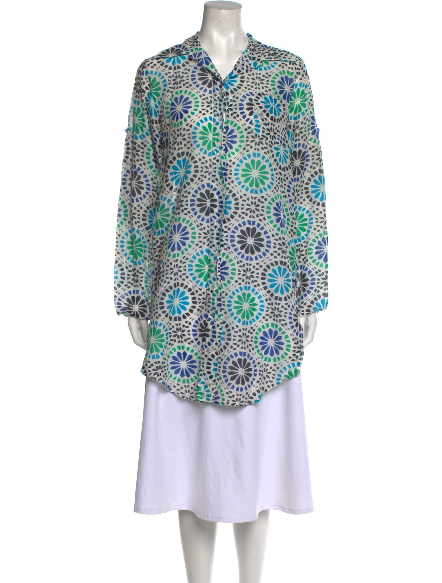 Diane von Furstenberg Printed Long Sleeve Tunic